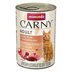ANIMONDA Carny Adult Chicken, turkey, duck hearts - wet cat food - 400g