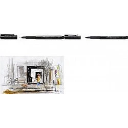 FABER-CASTELL Tuschestift PITT artist pen, schwarz mit pigmentierter Zeichentusche, hoch lichtbeständig, - 1 Stück (167799)