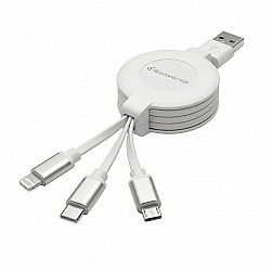 dbramante1928 rechrg-3in1Cable-USBAtoUSB-A C&Lightn-W