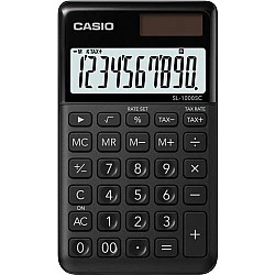 Casio SL-1000SC - Taschenrechner - 10 Stellen - Solarpanel, Batterie - Schwarz (SL-1000SC-BK)
