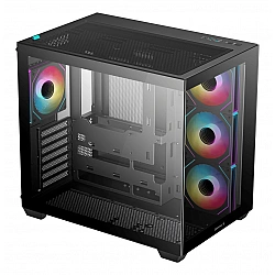 [AI generated title] Deepcool Cg530 Gaming Kabinet Med Rgb Belysning