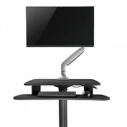 Height adjustable desk workstation Maclean, gas spring, for standing and sitting work, max height 109cm, MC-848