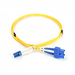 LWL Patchkabel, Duplex, LC > SC Stecker, Singlemode OS2 gelb, 1 Meter