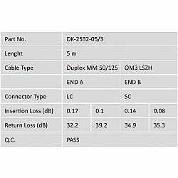 DIGITUS LWL Patchkabel LC -> SC 5.00m Multimode Duplex OM3