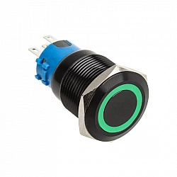 Vandalism switch/button 19mm - Blackline - green