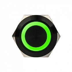 Vandalism switch/button 19mm - Blackline - green