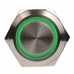 Vandalism switch/button 19mm - Silverline - green