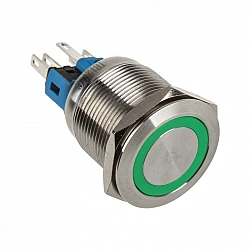 Vandalism switch/button 22mm - Silverline - green