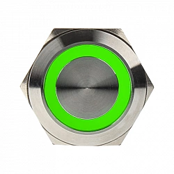 Vandalism switch/button 22mm - Silverline - green