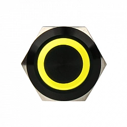 DimasTech Vandalismustaster 19mm - Blackline - gelb