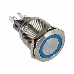 DimasTech Vandalismustaster 22mm - Silverline - blau