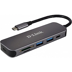 D-Link DUB-2325 USB-Hub mit Kartenleser 1x USB-C, 2x USB-A 3.0, 1x microSD Slot, 1x SD Card Slot