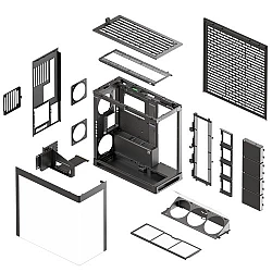 HAVN HS 420 VGPU PC Case, Midi-Tower, E-ATX, Tempered Glass, PCIe 5.0 Riser Cable - black