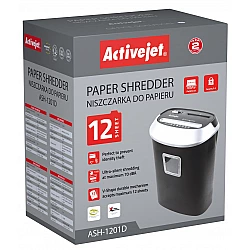 Shredder Activejet ASH-1201D, P-3, 25 l, 5x38 mm shreds, black and silver.