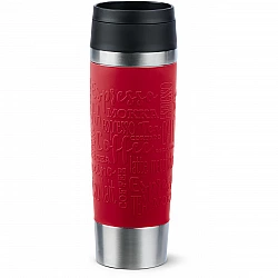 Emsa TRAVEL MUG Classic Grande Thermobecher (dunkelrot/edelstahl, 0,5 Liter)