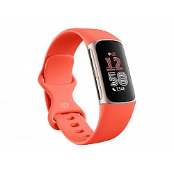 Charge 6 | Fitness tracker | NFC | Band - Coral; Case - Champagne Gold Aluminium