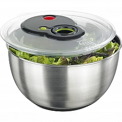 emsa Salatschleuder TURBOLINE, 4,5 Liter, Edelstahl mit Turbo-Antrieb, Soft-Touch-Griff, Auguss im Deckel, - 1 Stück (513441)