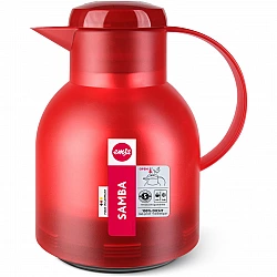SAMBA Isolierkanne, 1 Liter (rot/transparent, QUICK PRESS Verschluss)