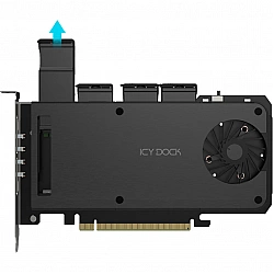 Icy Dock Mobile Rack Adapter Card 4-Bay M.2 NVMe SSD zu PCIe 4.0 x 16