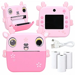 Extralink Set | Thermal Printer EPP-005 Pink + Thermal Paper 3 Rolls | fawn