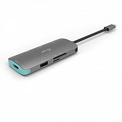 USB-C Metal Nano Docking Station 1x HDMI 4K Ultra HD 3840 x 2016 @ 30Hz 1x SD reader 1x micro SD card reader 3x USB 3.0 1x USB-C Power D
