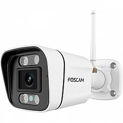 Foscam V5P WLAN Überwachungskamera Weiß 5MP (3072x1728), Dual-Band WLAN, Integrierter Scheinwerfer und Sirene