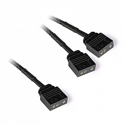 Y-Kabelsplitter aRGB 3-Pin auf 2x 3-Pin, 60cm (schwarz, inkl. Steckverbinder)