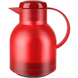 SAMBA Isolierkanne, 1 Liter (rot/transparent, QUICK PRESS Verschluss)