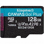 Kingston Technology 128GB microSDXC Canvas Go Plus Gen4 200MB/s A2 U3 V30 Card + Adapter