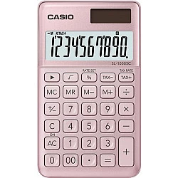 Casio SL-1000SC Pocket Calculator Pink Display (digits) 10 Solar-powered, battery-powered (W x H x D