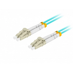 LANBERG fiber optic patchcord MM LC/UPC-LC/UPC duplex 1m LSZH om3 50/125 3.0mm aqua