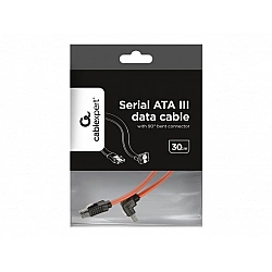 GEMBIRD CC-SATAM-DATA90-0.3M Serial ATA III 30 cm Data Cable with 90 degree bent metal clips red