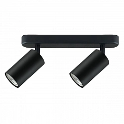 Wall and ceiling light, spotlight, movable, aluminium, 2xGU10, 55x100 mm, black matt, MCE452 B