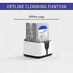 Qoltec 50309 HDD SSD 2.5 3.5 docking station SATA III USB 3.0 Super speed 5Gb/s with Clonning function