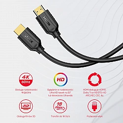 UNITEK KABEL HDMI 2.0 4K 30HZ 15M C11079BK-15M