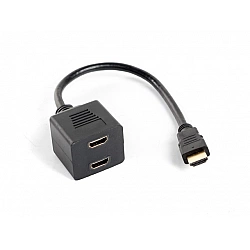 LANBERG AD-0019-BK Lanberg adapter HDMI-AM->HDMI-AF x2 splitter 20cm