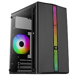 MICRO ATX AEROCOOL EVO MINI RGB MINI TOWER CASE WITH GLASS PANEL (BLACK)