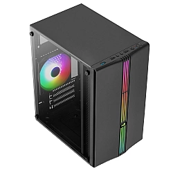 MICRO ATX AEROCOOL EVO MINI RGB MINI TOWER CASE WITH GLASS PANEL (BLACK)