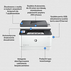 HP LaserJet Pro MFP 3102fdn AIO All-in-One Printer - A4 Mono Laser, Print/Copy/Scan/Fax, Automatic Document Feeder, Auto-Duplex, LAN, 33ppm, 350-2500 pages per month (replaces M227fdn)