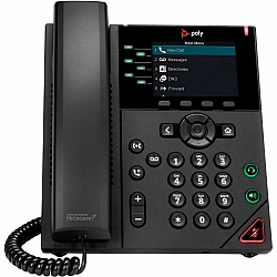 VVX 350 IP phone with 6 lines and PoE-capable, IP phone, black, wired mobile
