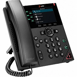VVX 350 IP phone with 6 lines and PoE-capable, IP phone, black, wired mobile