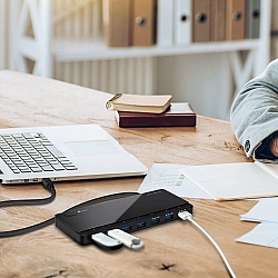 USB3.0 HUB 7Port TP-Link UH700 SuperSpeed 5Gbit/s aktiv mit Netzteil Black