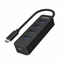 UNITEK H1117B HUB USB-C 4x USB-A 3.1 USB-A Aktywny 10W
