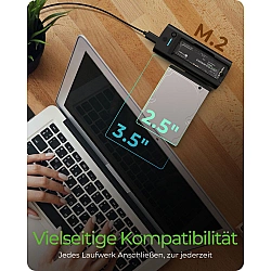 ICY BOX DockingStation SATAIII M.2 NVMe SSD USB 3.2 Type-C/-A black