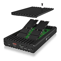 ICY BOX M.2 NVMe CloneStation & DockingStation USB 3.2 Gen 2 Type-C/A Aluminium schwarz
