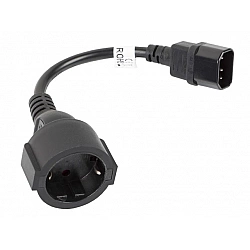 Lanberg IEC 320 C14 to Schuko Adapter Cable for UPS CA-C14E-10CC-0018-BK