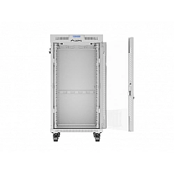 Szafa stojąca rack 19 22U 600x800 szara drzwi szklane LCD flack pack
