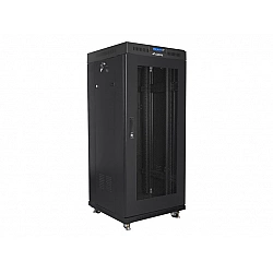 SZAFA INSTALACYJNA RACK STOJĄCA 19 27U 600X600 CZARNA DRZWI PERFOROWANE LCD LANBERG (FLAT PACK) V2
