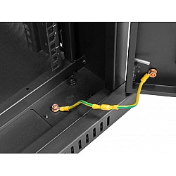 SZAFA INSTALACYJNA RACK STOJĄCA 19 27U 600X600 CZARNA DRZWI PERFOROWANE LCD LANBERG (FLAT PACK) V2