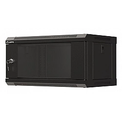 Szafa instalacyjna rack wisząca 19 4U 540x350 czarna drzwi przeszklone ( flat pack)